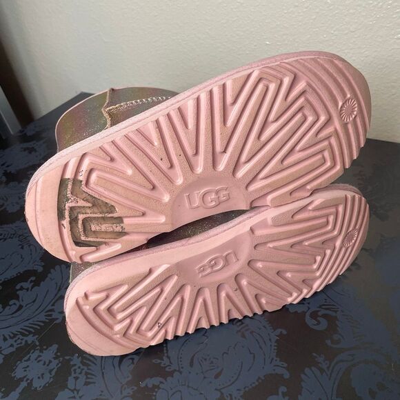 UGG Kids Classic II Glitter Boots Pink Size 4 - Picture 6 of 13